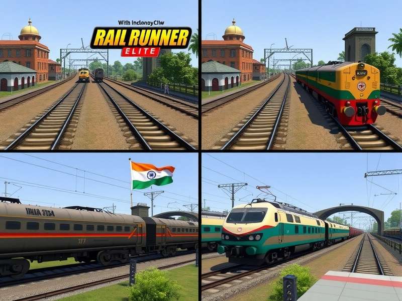 Rail Runner Elite gameplay screenshot showing Indian railway environment